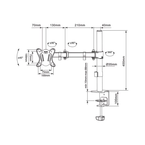Uchwyt do monitora UDT-C012 13-27"