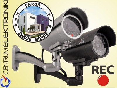 Atrapa kamery tubowej, diody IR LED, srebrna, IR9000S