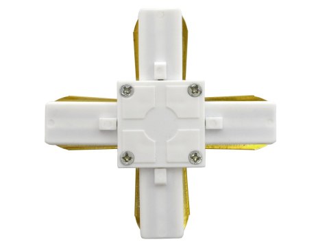 Łącznik do szyn jednofazowych kształt (+) biały 230v