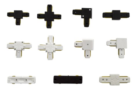 Łącznik do szyn jednofazowych kształt t czarny 230v