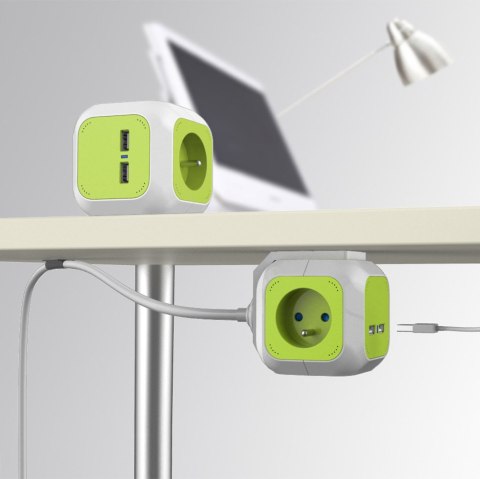 MagicCube poczwórne gniazdko prądowe GreenBlue, 2 wejścia USB, 1,4m, GB118
