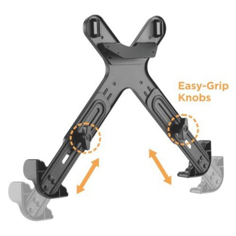 Regulowany uchwyt do laptopa kompatybilny z uchwytami biurkowymi Maclean, do pracy stojąco siedzącej, 11"-17", MC-836