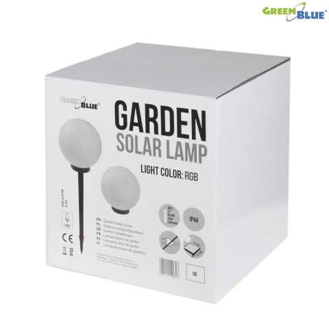 Solarna lampa wolnostojąca ogrodowa GB167 - kula 30x30x63cm, kolorowy LED