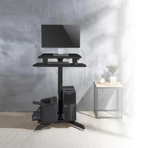 Biurko regulacja wysokości stacja robocza Maclean, sprężyna gazowa, do pracy stojąco siedzącej, max wys 109cm, MC-848