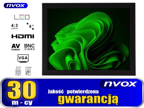 Monitor open frame led 8cali vga hdmi av bnc 12v 230v