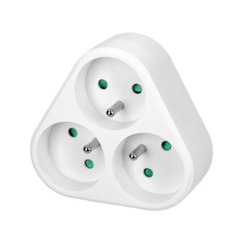 Rozgałęźnik 3x2P+Z, biały