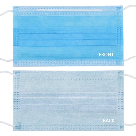 Maseczki medyczne CE EN 14683:2019 - zestaw - kolor niebieski 10 sztuk Promedix PR-280 BFE 98%