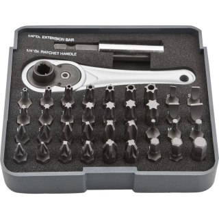 Końcówki wkrętakowe z uchwytem, zestaw 38 szt.