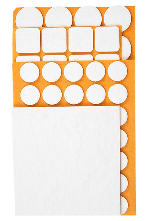 Podkładki filcowe samoprzylepne, białe, 106 szt.