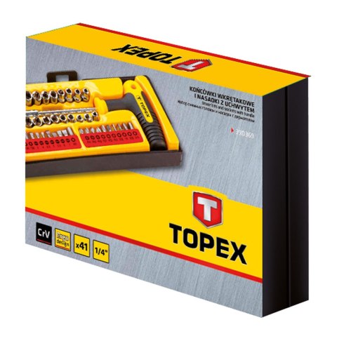 Końcówki wkrętakowe i nasadki z uchwytem, zestaw 41 szt.