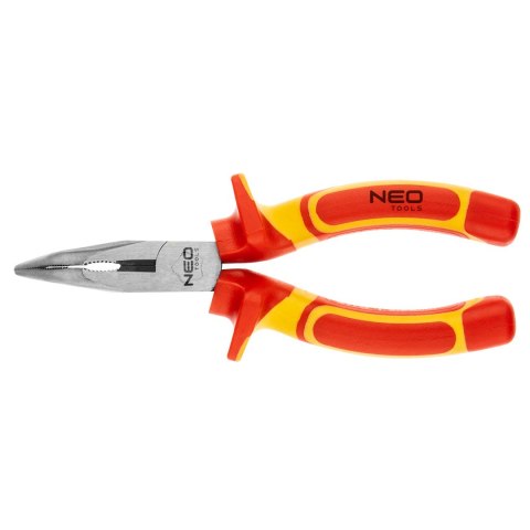 Szczypce wydłużone wygięte 160 mm, 1000V , CrV, polerowane