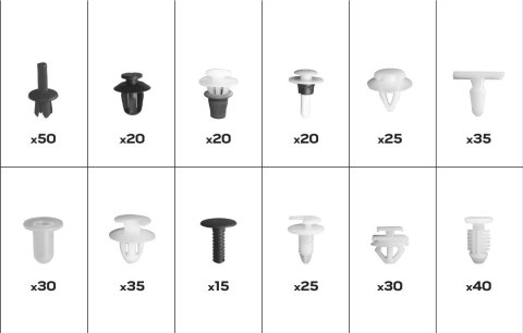 Zestaw spinek samochodowych Peugeot, 345 sztuk