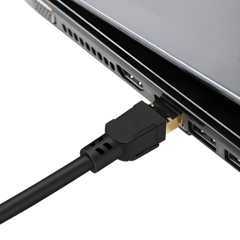 Kabel przewód sieciowy internetowy patchcord RJ45 CAT8 1 m czarny