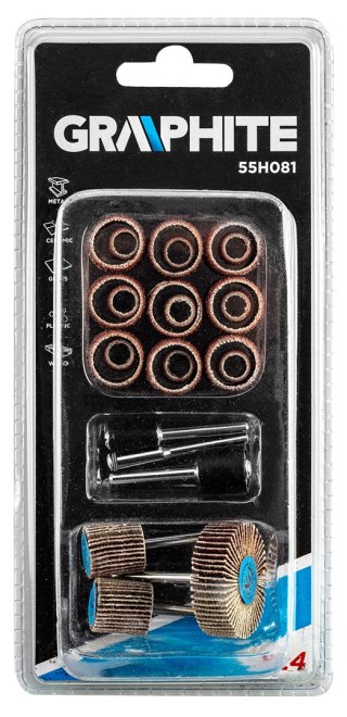 Akcesoria do miniszlifierki, taśmy szlifierskie, ściernice listkowe, zestaw 24 szt.