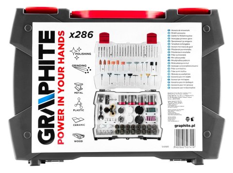 Akcesoria do miniszlifierki, zestaw 286 szt.