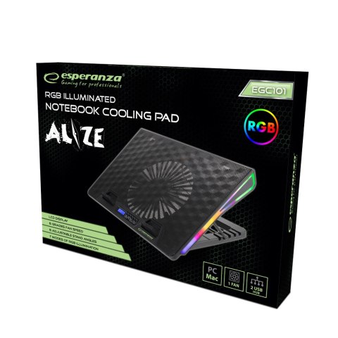 EGC101 Esperanza podstawka chłodząca gaming pod notebook led rgb alize