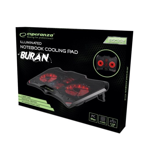 EGC102 Esperanza podstawka chłodząca gaming pod notebook led buran