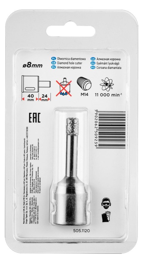 Otwornica diamentowa 10 mm x M14