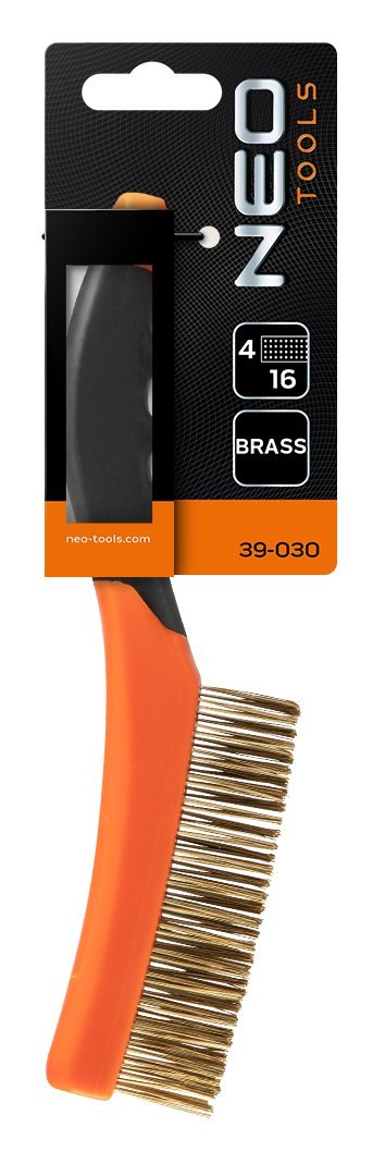 Szczotka druciana, drut mosiężny, 4x16 rzędów