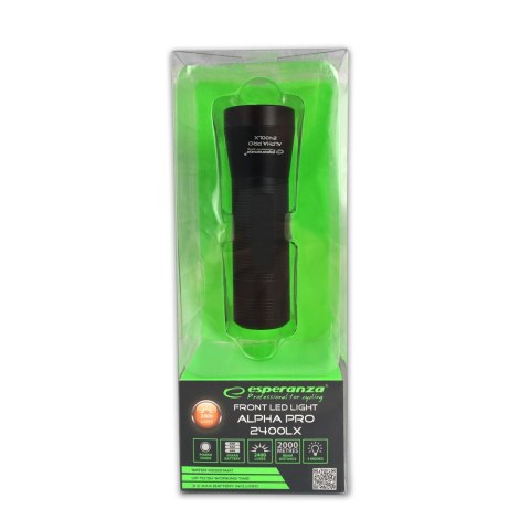 EOT057 Esperanza profesjonalna lampka rowerowa led na przód 2w1 alpha pro 2400 lx