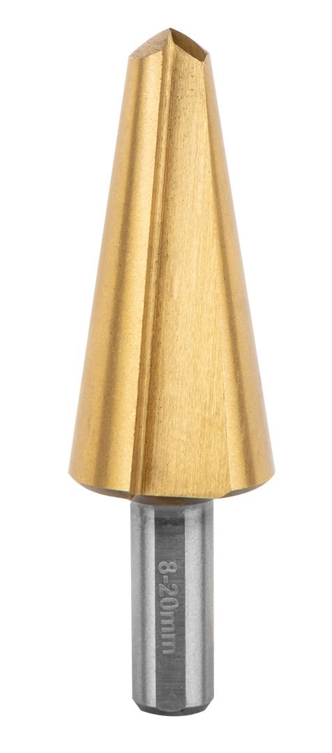 Wiertła stopniowe, rozwiertaki, frezowiertła, pogłębiacz, zestaw 7 szt.