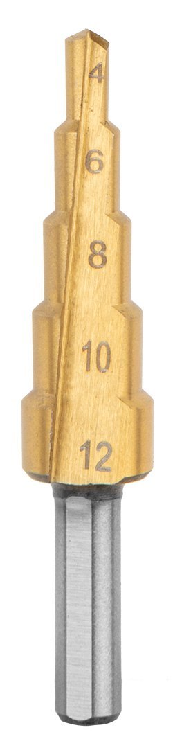 Wiertła stopniowe, rozwiertaki, frezowiertła, pogłębiacz, zestaw 7 szt.