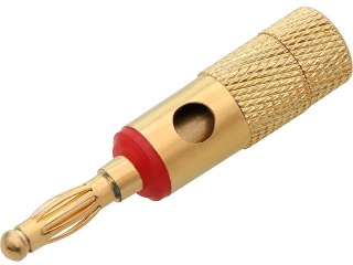 1596# Wtyk banan złoty skręcany duży czerwony