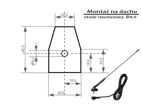 22-637# Antena blow fmd340 dachowa łamana
