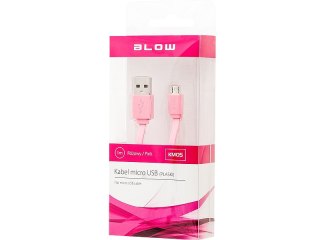 66-065# Przyłącze usb a - micro b 1,0m różowy flat blister