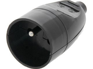 9574# Gniazdo gn-171 pojedyncze z uziemieniem czarne