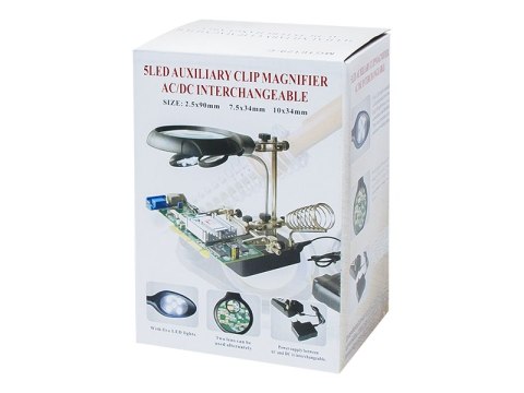 2291# Uchwyt trzecia ręka z 2 lupami i lampką