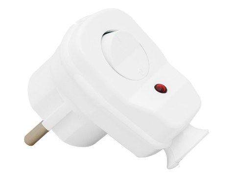 2398# Wtyczka wt-16us/łk kątowa biała z przełącznikiem+dioda