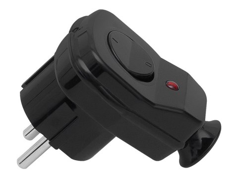 2399# Wtyczka wt-16us/łk kątowa czarna z przełącznikiem+dioda