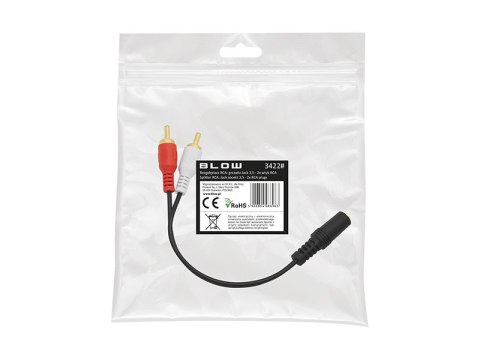 3422# Rozgałęźnik rca: gniazdo 3,5 -2 wtyk rca