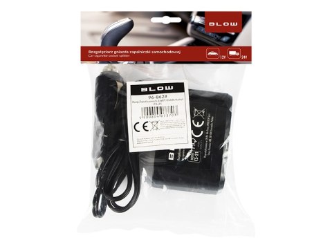 96-862# Rozgałęźnik zapalniczki samochodowej 1xwtyk/2xgniazdo+kabel cs-21