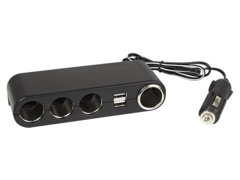96-875# Rozgałęźnik zapalniczki samochodowej 1xwtyk/4xgniazdo+usb cs-42 kabel"