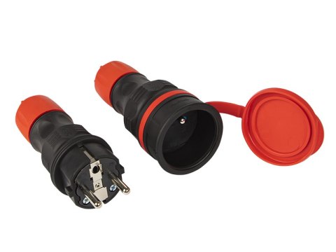 3885# Wtyczka+gniazdo zwg-54 czarno/czerwone hermetyczne ip54