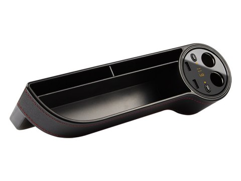 75-490# Schowek samochodowy szczelinowy prawy+ładowarka rozgałęziacz zapalniczki x2"