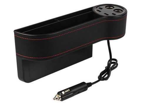 75-490# Schowek samochodowy szczelinowy prawy+ładowarka rozgałęziacz zapalniczki x2"