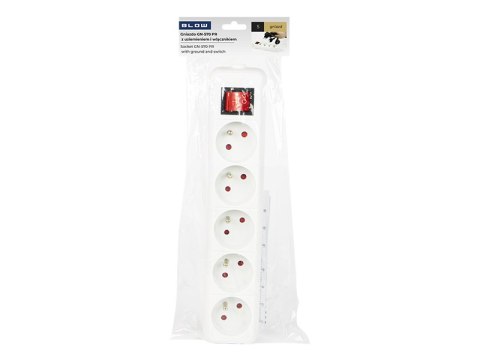 98-122# Gniazdo gn-570ws pr 5-gniazd z wyłącznikiem i uziemieniem