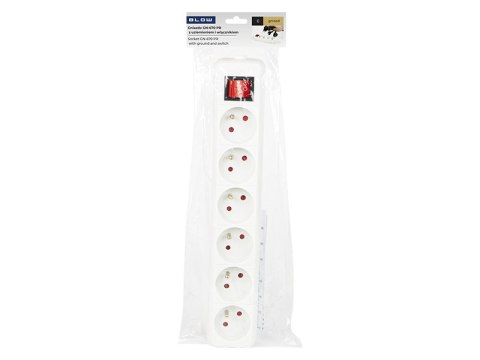 98-123# Gniazdo gn-670ws pr 6-gniazd z wyłącznikiem i uziemieniem