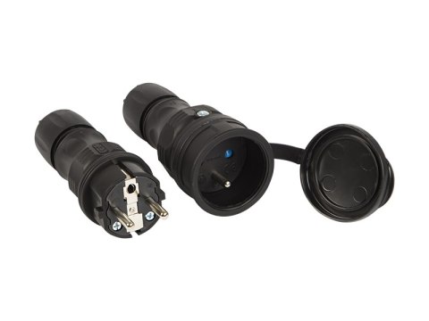98-241# Wtyczka+gniazdo zwg-54 czarne hermetyczne ip54