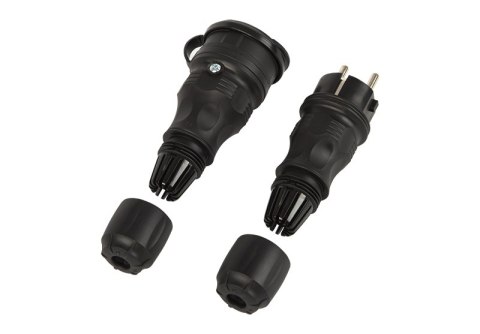 98-241# Wtyczka+gniazdo zwg-54 czarne hermetyczne ip54