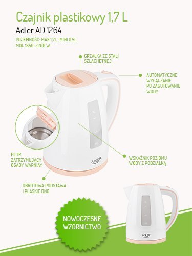 AD 1264 Czajnik plastikowy 1,7 l