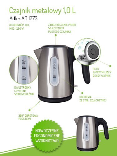AD 1273 Czajnik metalowy 1,0 l