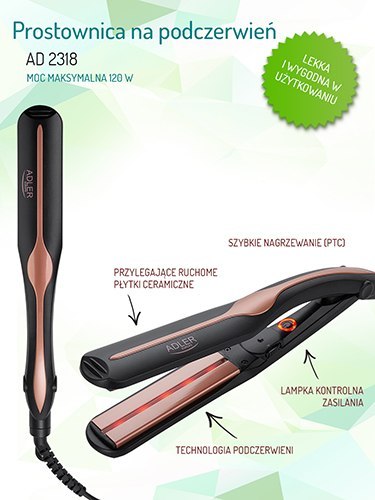 AD 2318 Prostownica do włosów na podczerwień