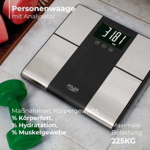 AD 8165 Waga łazienkowa z analizatorem - 225kg