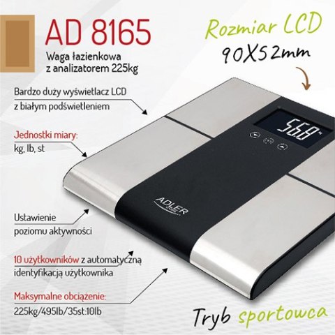 AD 8165 Waga łazienkowa z analizatorem - 225kg