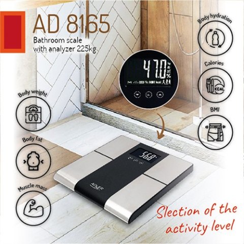 AD 8165 Waga łazienkowa z analizatorem - 225kg