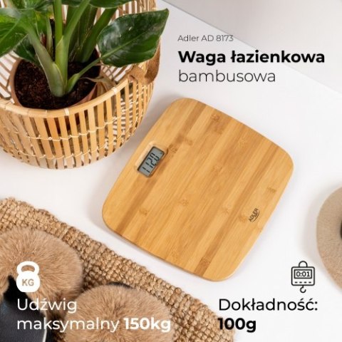 AD 8173 Waga łazienkowa bambusowa